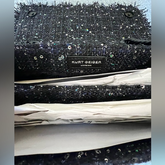 Kurt Geiger Large Kensington Tweed Shoulder Bag with Sequins - Picture 6 of 6
